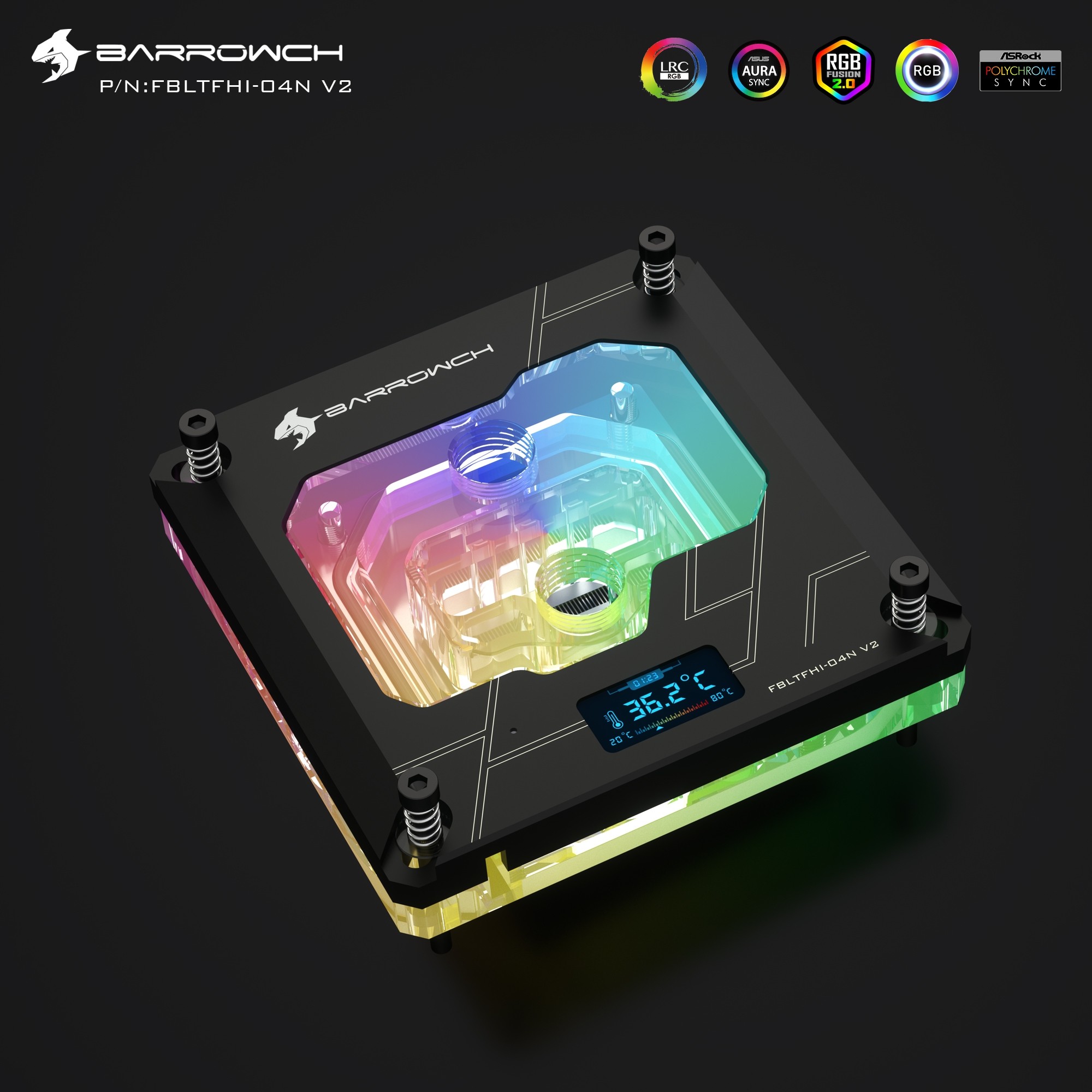 Barrow Ryzen AMD Intel 115X X99 X299 Aurora CPU Water Cooling Block 
