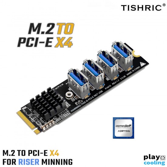 M.2 TO PCI-E X4 FOR MINNING (อะแดปเตอร์ แปลง M.2 เพื่อต่อการ์ดจอ 4ตัว สำหรับเตรื่องขุด MINNING )