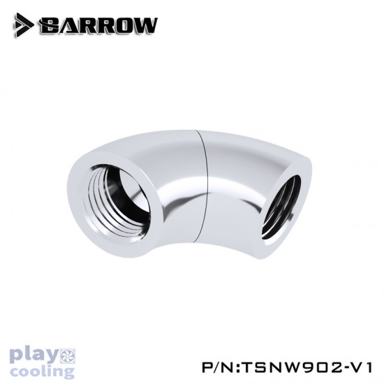 Barrow 90-Degree Snake Rotary Adapter silver