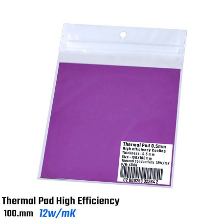 Thermal Pad 0.5mm  High Efficiency Cooling 100x100mm 12W/mK (ซิลิโคนแผ่นประสิทธิภาพสูง 12W/mK 0.5 มิล กว้าง 100x100mm)