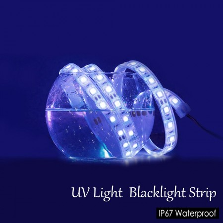 UV Light Strip Blacklight Waterproof IP67 in SiliconTube 100CM (ไฟ LED UV กันนำยาว 100CM รับประกัน 1ปี)