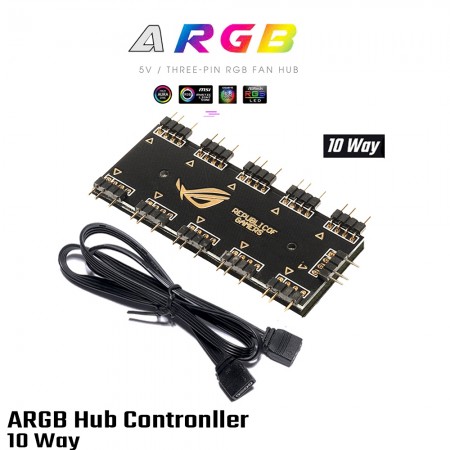 ARGB Hub Controller 10 Way (ใช้ต่อ ARGB 10ตัว รับประกัน 1 ปี)