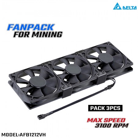 DELTA FANPACK X3 120MM 3100RPM FOR MINING COOLING  (พัดลม DELTA FANPACK รอบจัด 3100 RPM รับประกัน 1 ปี)