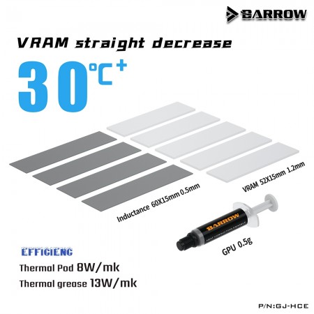 Barrow Enhance Thermal Conductivity suite for graphics card water cooling (set ซิลิโคนคุณภาพสูงาำหรับการ์ดจอ)