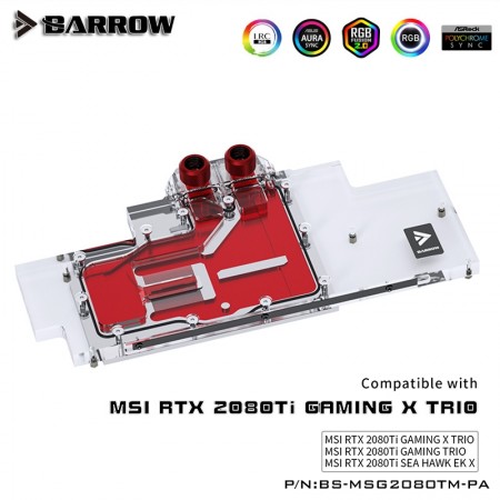 MSI RTX2080Ti 2080SUPER GAMING X TRIO Full coverage Barrow GPU water block 