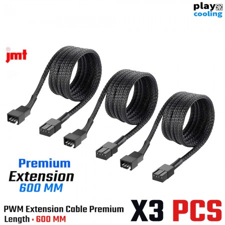Cable Extension 600mm Fan PWM X3 (สายถักเพิ่มความยาวพัดลม 600mm)