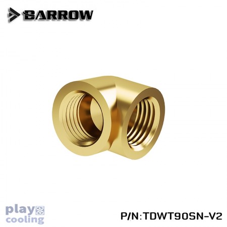 Barrow 90°Adapter ( Female to Felame ) gold