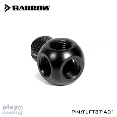 Barrow Rotary Metalic Cube Tee - 4Way Black