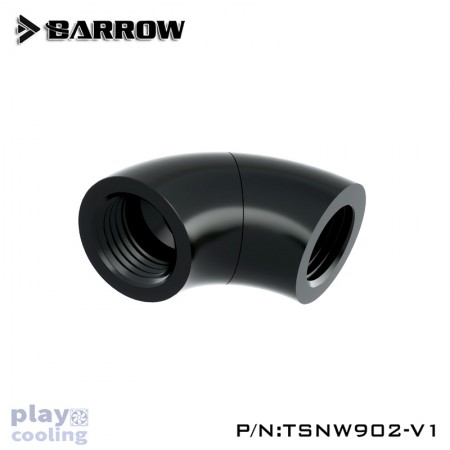 Barrow 90-Degree Snake Rotary Adapter Black