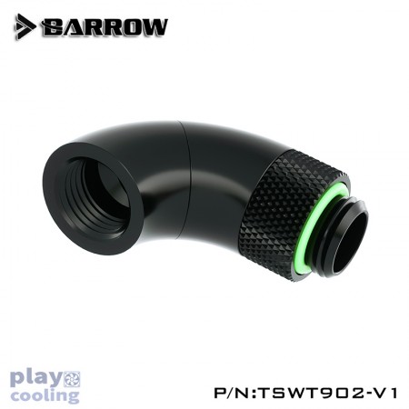Barrow 90°Snake 2-way Rotary  Adapter Black