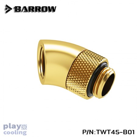 Barrow 45°Rotary Adapter (Male to Female) gold