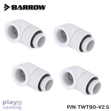 (Set 4Pcs) Barrow 90°Rotary Adapter (Male to Female) white
