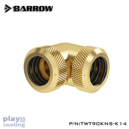 Barrow Double hard tube 90° Multi-Link Adapter 14mm Gold