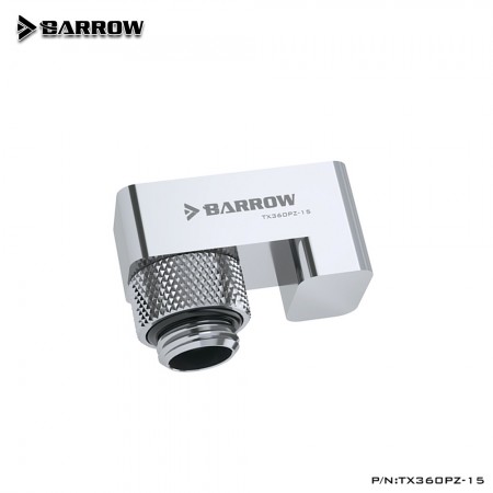 (ตัวเยี้ยงทางน้ำ) Barrow G1/4' 360°rotation offset adapter 15MM Silver