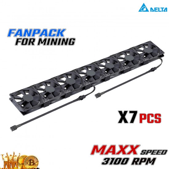 DELTA FANPACK X7 120MM 3100RPM FOR MINING COOLING  (พัดลม DELTA FANPACK รอบจัด 3100 RPM รับประกัน 1 ปี)