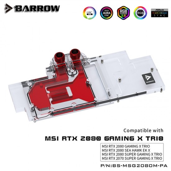 MSI RTX2080 2070SUPER GAMING X TRIO Full coverage Barrow GPU water block