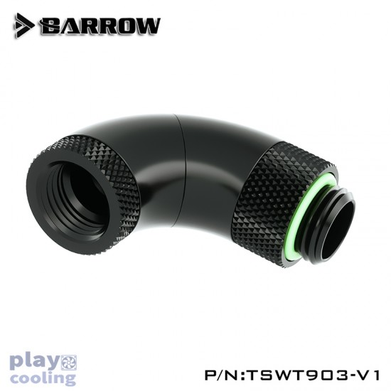 Barrow 90°Snake 3-way Rotary  Adapter Black