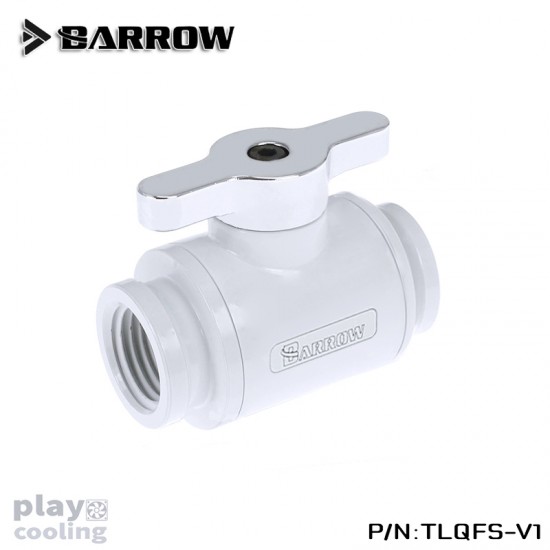 Barrow Mini Valve (with Brass plated handle-Silver shiny) White (วาวล์ชุดน้ำ)