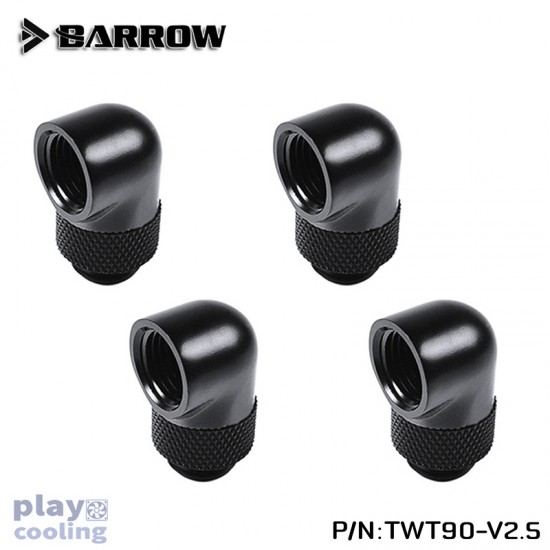 (Set 4Pcs) Barrow 90°Rotary Adapter (Male to Female) Black