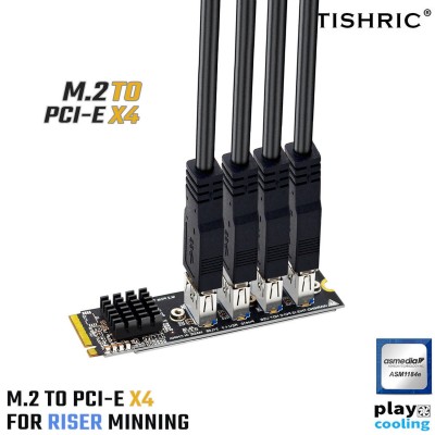 M.2 TO PCI-E X4 FOR MINNING (อะแดปเตอร์ แปลง M.2 เพื่อต่อการ์ดจอ 4ตัว สำหรับเตรื่องขุด MINNING )