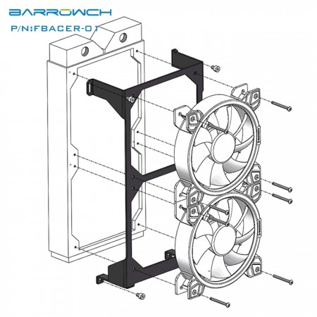 Barrowch Mobula 240 radiator installation module formodular panel case (ขายกระดับหม้อน้ำ 240 mm)