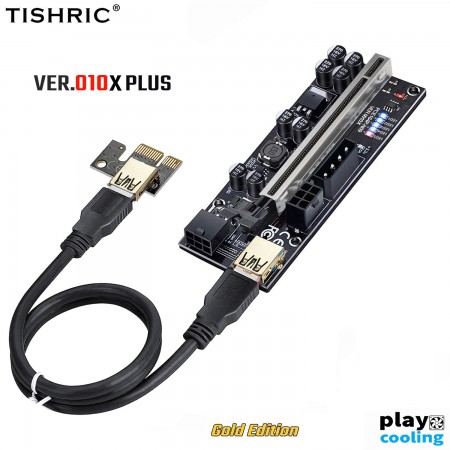 SET HUB PCI-E Riser Card X4 V.010X X4 Black Black (ชุดฮํบต่อการ์ดจอเพิ่ม 4ตัว สำหรับเครื่องขุด)
