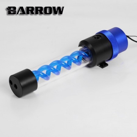 Barrow T virus D5/SPG40A integrated spriral Reservoir pump cover 280 mm Black- Green  (แทงค์ T virus สำหรับปั๊ม D5)