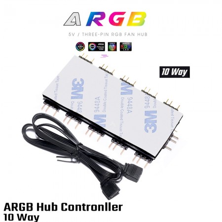ARGB Hub Controller 10 Way (ใช้ต่อ ARGB 10ตัว รับประกัน 1 ปี)