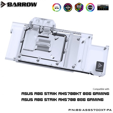 ASUS STRIX 5700XT Full coverage Barrow GPU water block 