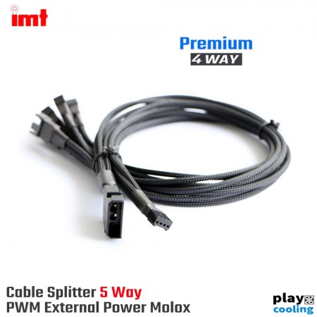 Cable Splitter 5 Way Fan PWM External power molox  (สายแปลง PWM 5way จ่ายไฟพัดลมแยก)