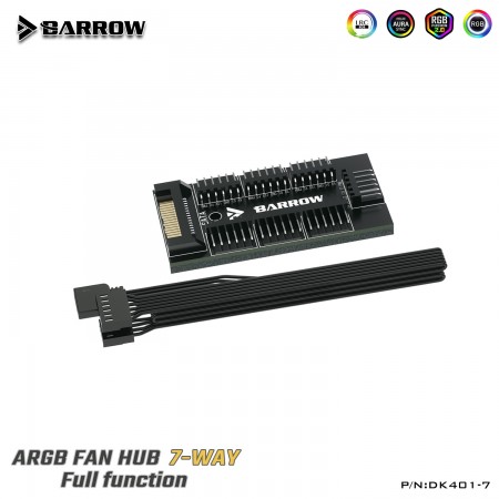  BARROW 7 WAYS FULL FUNCTION RGB AND FAN HUB (คอนโทนเลอร์ RGB 5V/PWM/12V 16 WAYS)