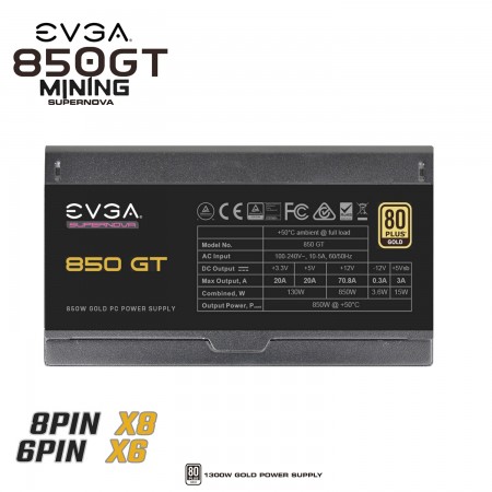  MINING PSU EVGA  850GT For MINING 80Plus Gold   (PSU EVGA สำหรับเครื่องขุด 1300w)