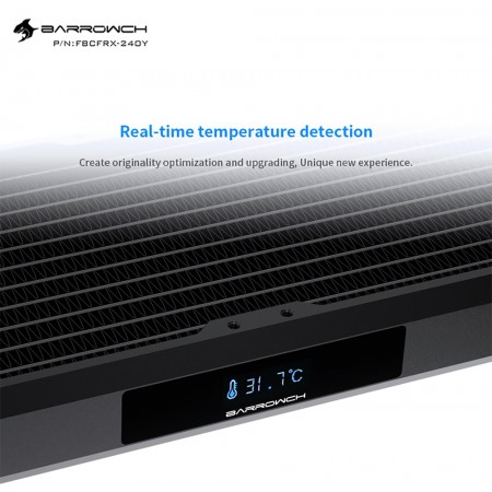 BARROWCH Chameleon Fish series removable 360 radiator with display screen PMMA edition black (มีจอ LED วัดอุหภูมิ รับประกัน 1 ปี)