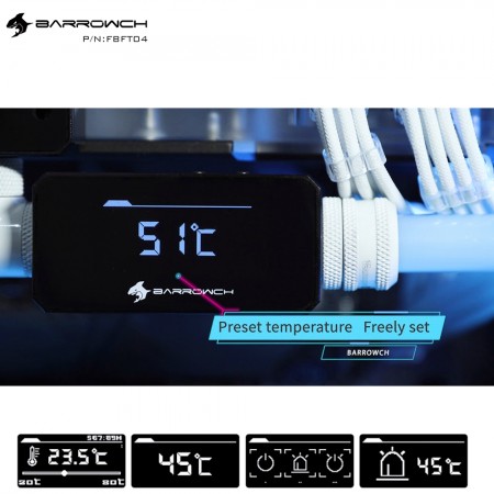Barrowch multimode OLED display protector with alarm for overheat and Intelligent shutdown Black (จอ OLED วัดอุหภูมิ มัลติโหมด รับประกัน 1 ปี)