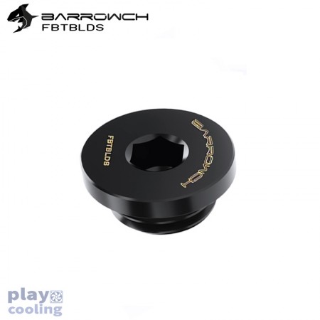 (Set 4Pcs) Barrowch ultra-thin Inner six angle Stop Plug Fitting Black 