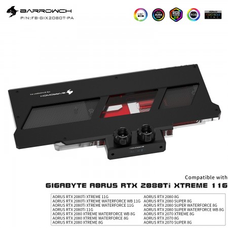 GIGABYTE AORUS RTX2080TI 2080 2080SUPER 2070 full cover BARROWCH GPU water block (รับประกัน 1 ปี)