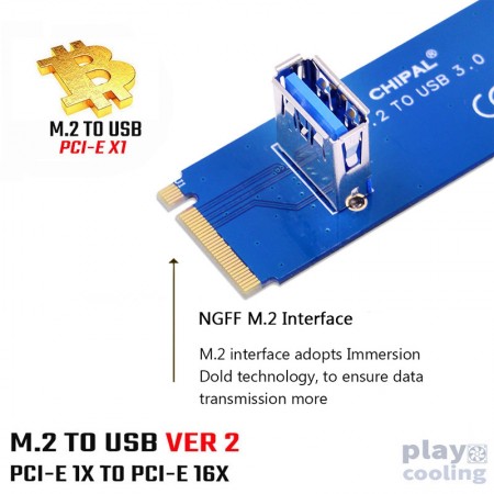 M.2 NGFF to Riser Card USB 3.0 VER.1 (สำหรับแปลง M.2 เพื่อต่อการ์ดจอ จัดส่งในไทย)
