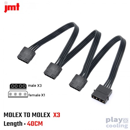 MOLEX 4PIN TO MOLEX X3  FOR POWER RISER ADAPTER CABLE (สายแปลงจ่ายไฟ ไรเซอร์ V.009C/010X 3WAY)