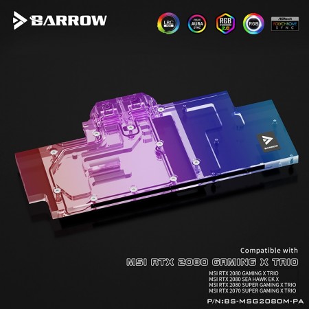 MSI RTX2080 2070SUPER GAMING X TRIO Full coverage Barrow GPU water block