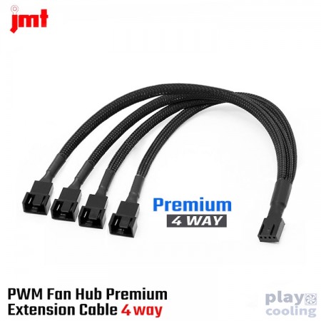 PWM Fan Hub Extension Cable PWM 4Pin one point to 4way Black  (สายถัก PWM 4way สีดำ)