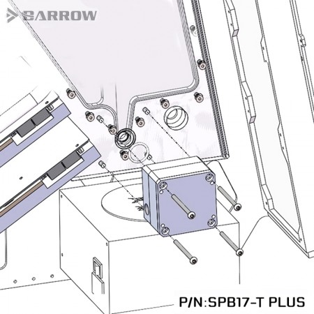 Barrow pump SPB17-T PLUS (DDC) transparent-silver (สำหรับแทงค์แบบ waterway plate รับประกัน 1 ปี )