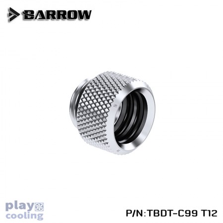 Barrow Push-in Fitting - OD：12mm Rigid Tubing silver
