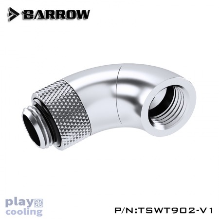 Barrow 90°Snake 2-way Rotary  Adapter silver