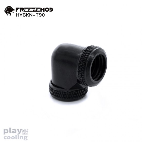 Feeeze Mod 14 mm Hard Tube – 90 Degree Double Fitting Black