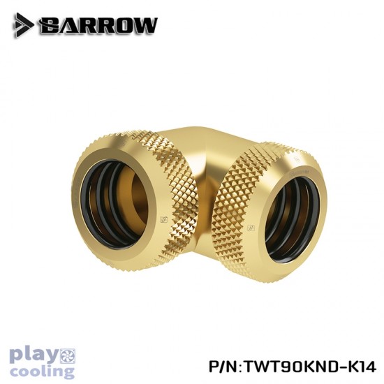 Barrow Double hard tube 90° Multi-Link Adapter 14mm Gold