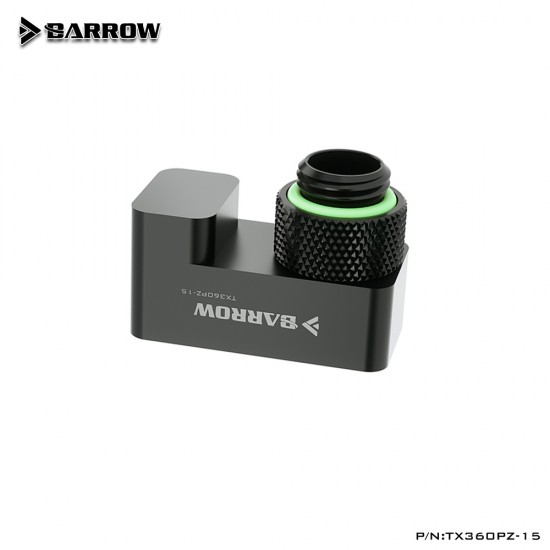 (ตัวเยี้ยงทางน้ำ) Barrow G1/4' 360°rotation offset adapter 15MM Black