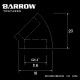 Barrow 45°Adapter ( Female to Felame ) Black