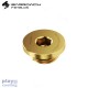 (Set 4Pcs) Barrowch ultra-thin Inner six angle Stop Plug Fitting Gold
